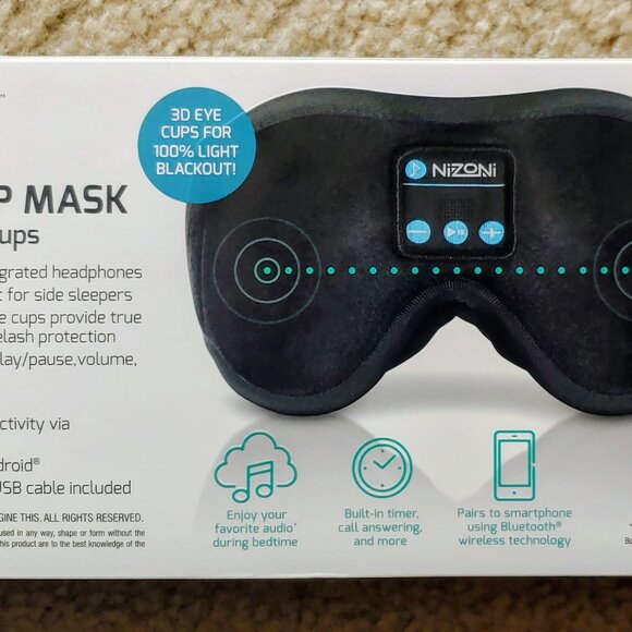 Nizoni Rechargeable Audio Sleep Mask - NEW! - Picture 2 of 2